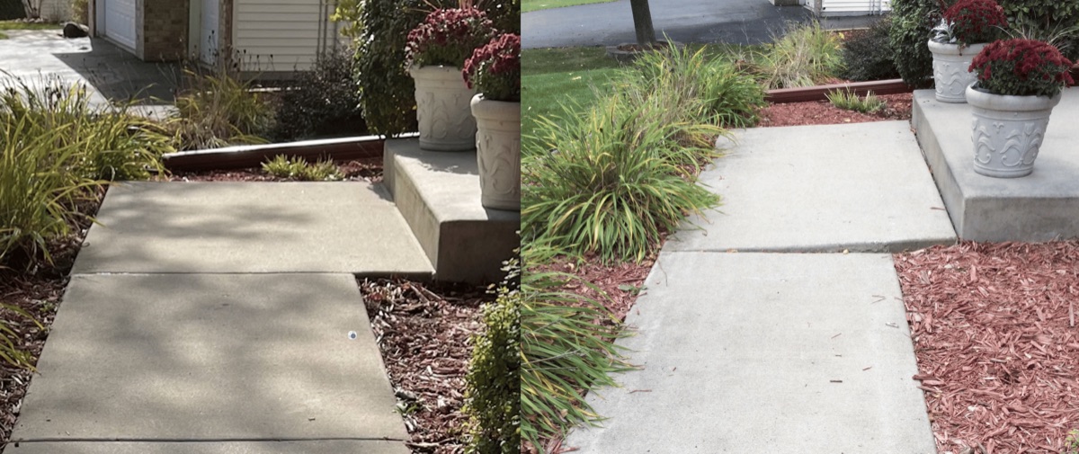 Leveling a concrete sidewalk in Minneapolis, MN